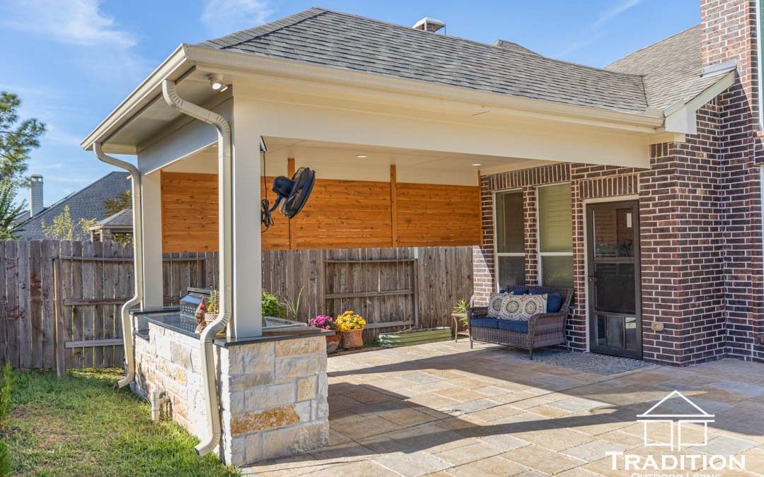 Patio Cover Extension with Outdoor Kitchen in Sugar Land, Texas