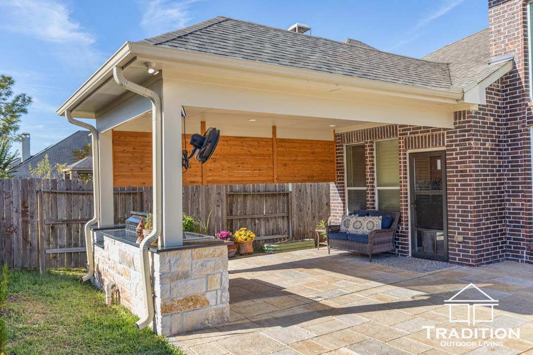 Patio Cover Extension with Outdoor Kitchen in Sugar Land, Texas