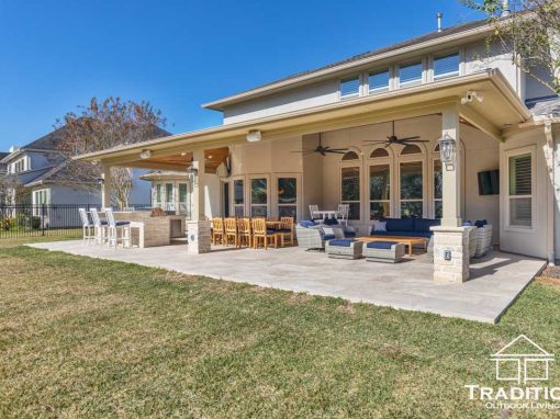 Covered Patio with Outdoor Kitchen in Humble, Texas