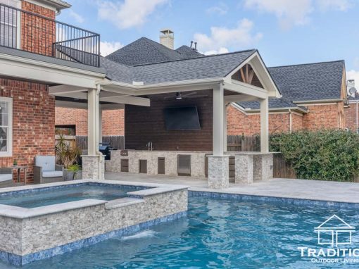 Custom Pool, Patio Cover & Outdoor Kitchen in Houston, TX | Tradition Outdoor Living