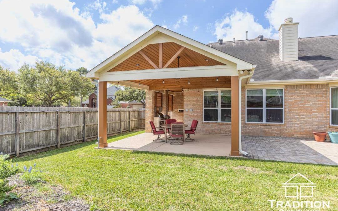 Gabled Patio Cover & Outdoor Kitchen Project in Katy, TX