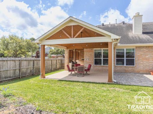 Gabled Patio Cover & Outdoor Kitchen Project in Katy, TX
