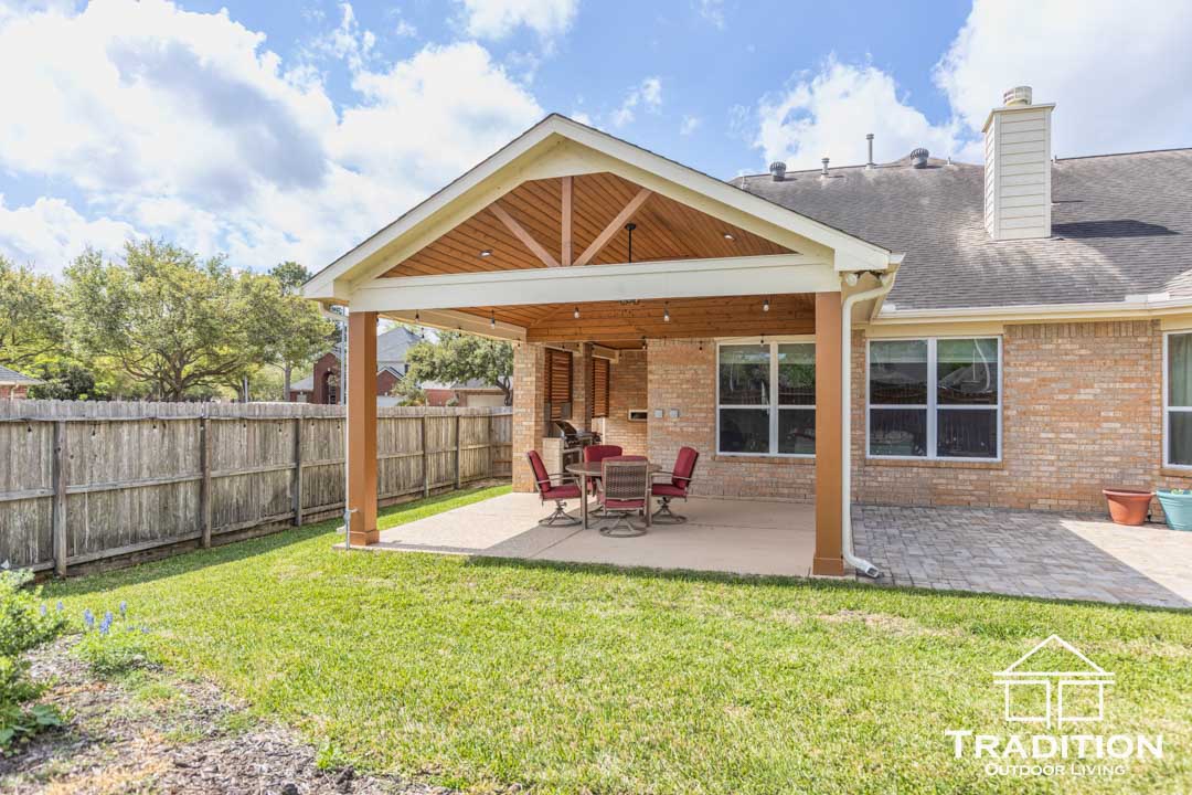 Gabled Patio Cover & Outdoor Kitchen Project in Katy, TX