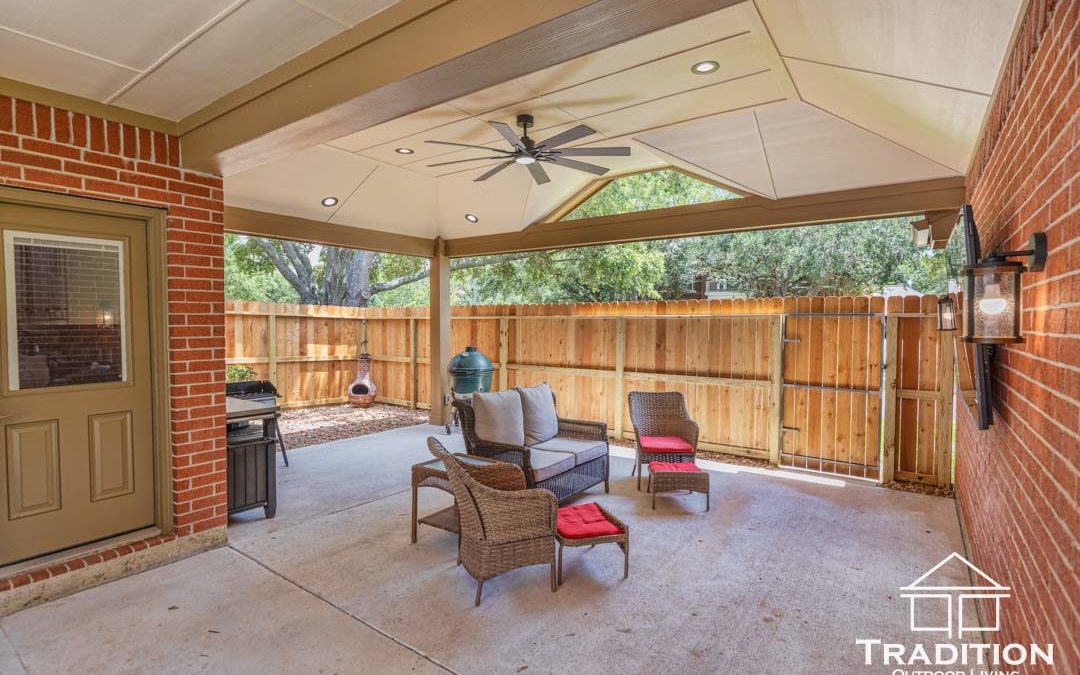 Custom Patio Cover Connecting Home and Garage in Katy, Texas