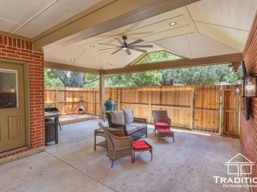 Custom Patio Cover Connecting Home and Garage in Katy, Texas